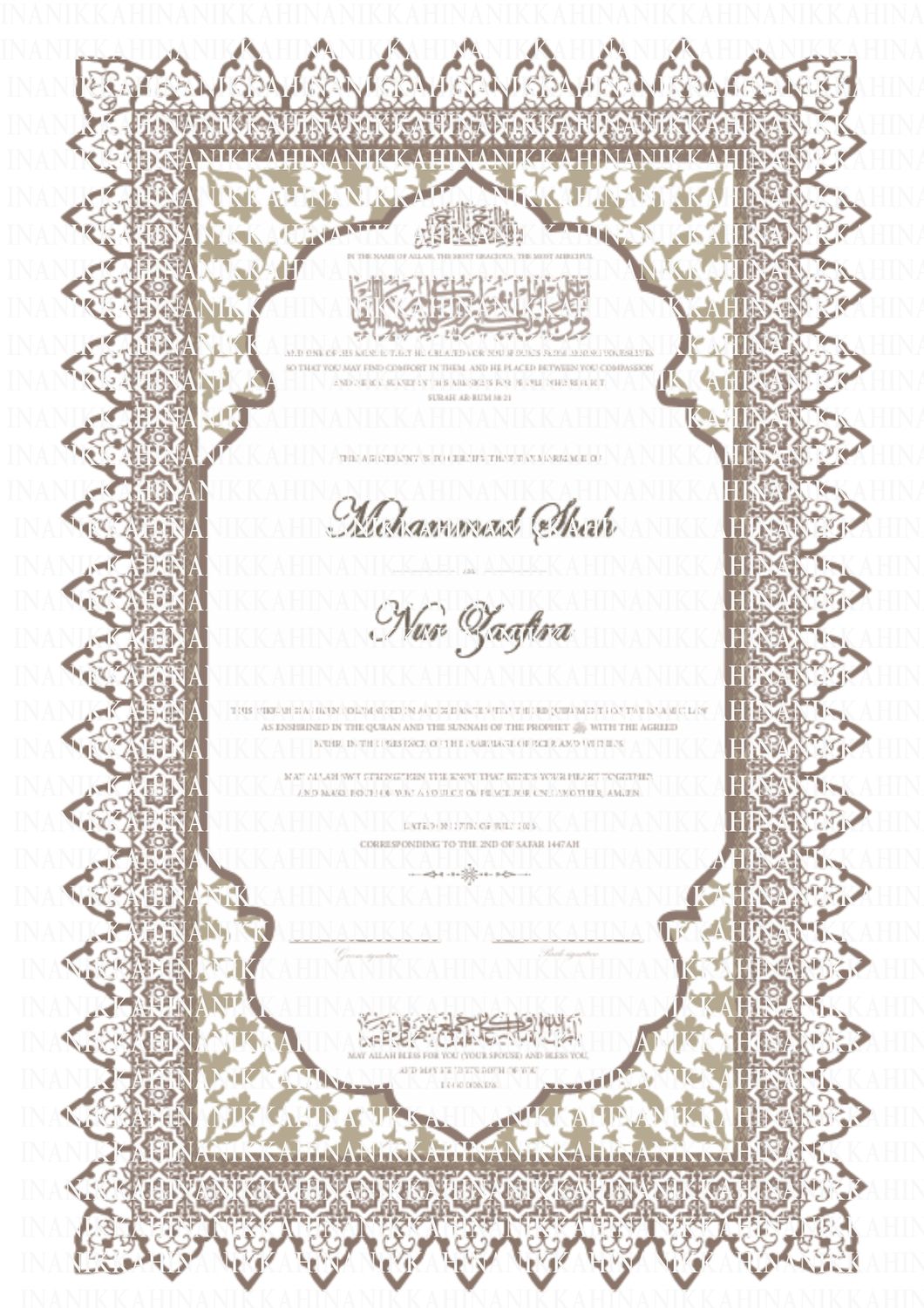 IZEL | Nikkah Certificate
