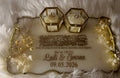 13" Rectangular White & Gold Dried Flower Ring Tray
